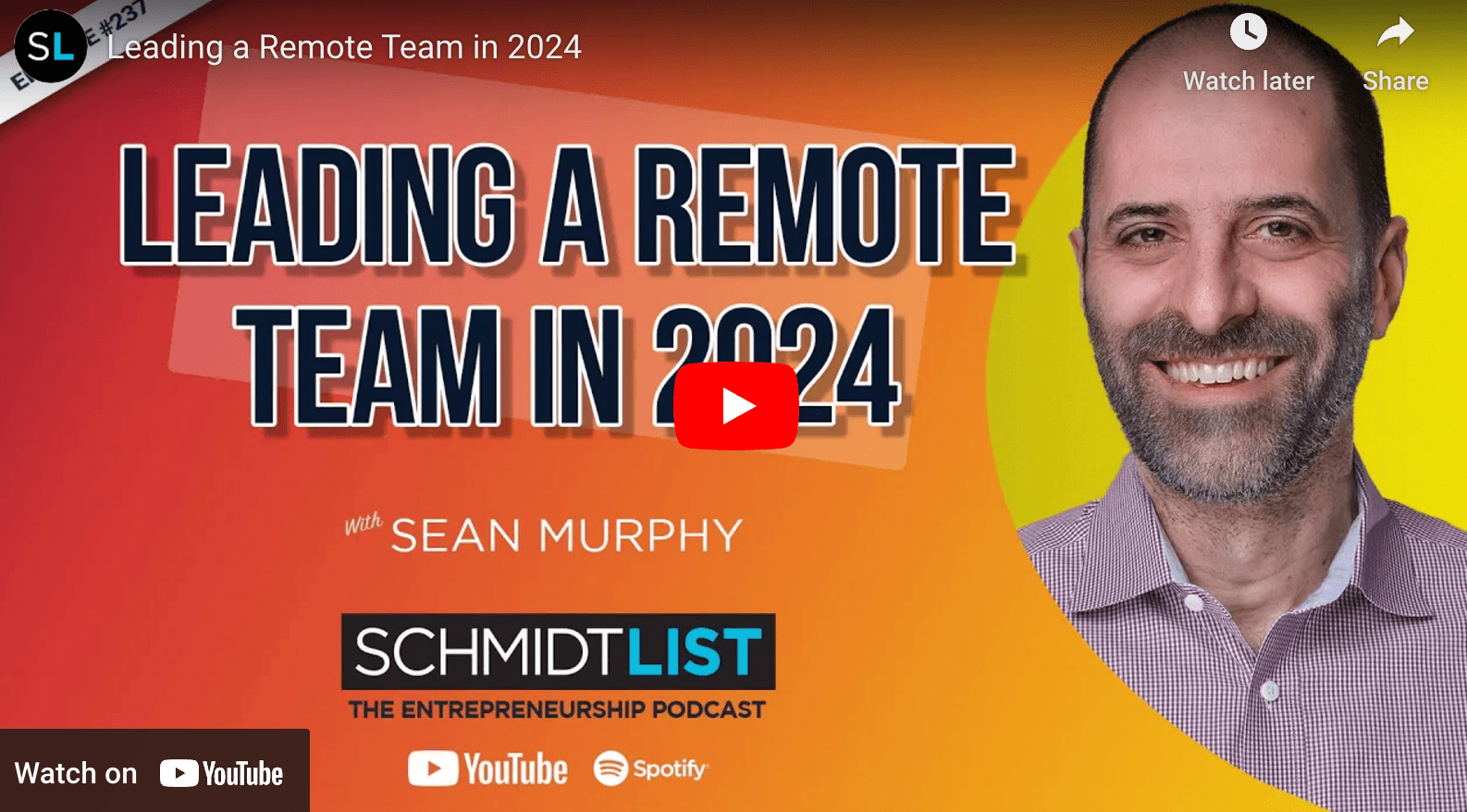 Schmidt List with Sean Murphy interview