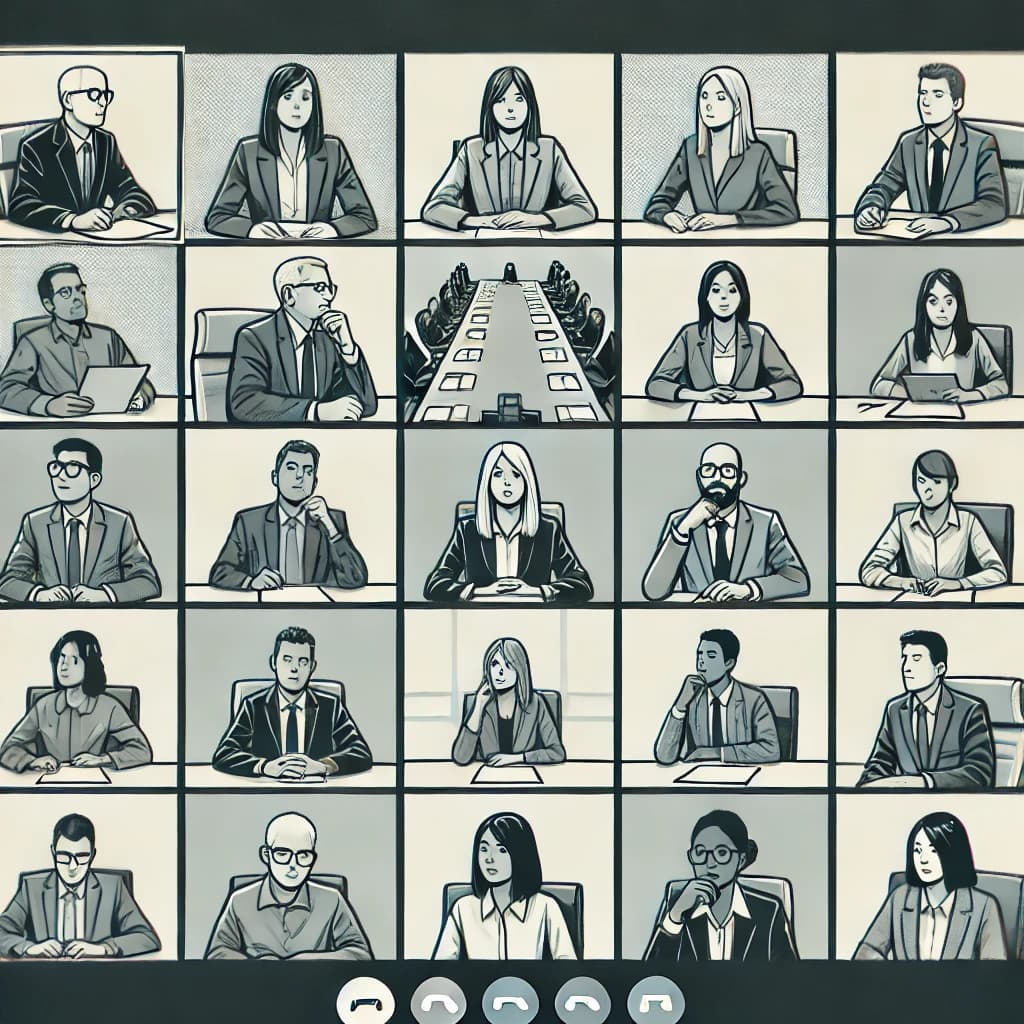 A large passive video meeting